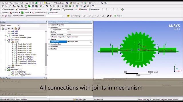 ANSYS - Rigid Dynamic Analysis - Scotch Yoke Mechanism смотреть онлайн