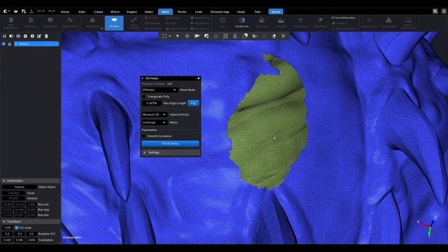 Fill hole in mesh смотреть онлайн