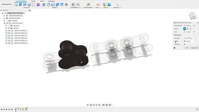 Animation Kette Fusion 360 Tutorial Deutsch CAD смотреть онлайн