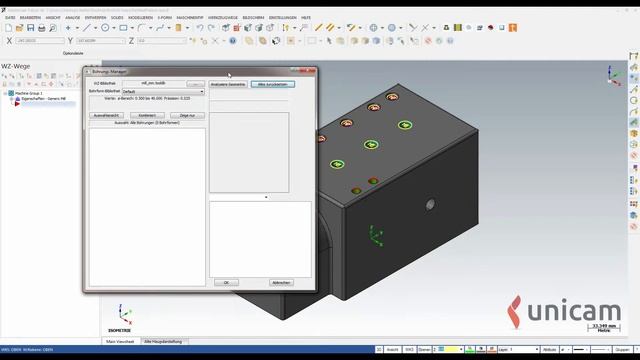 Unicam Mastercam Prodrill Farbkodierung