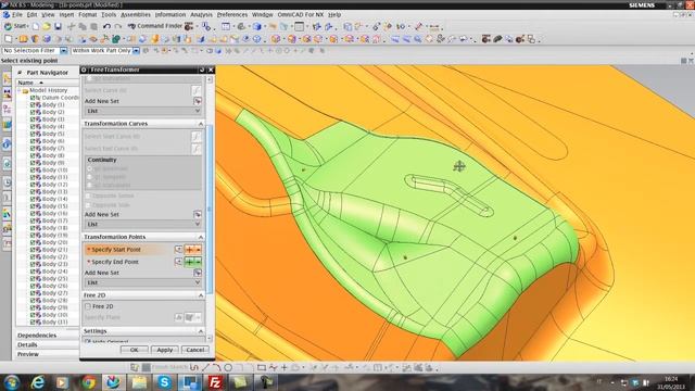 OmniCAD for siemens NX. Morphing through points смотреть онлайн
