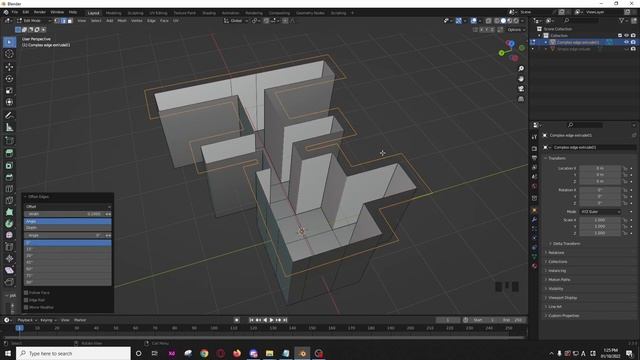 Extrude/offset edges evenly - A Blender 3.3 tip смотреть онлайн