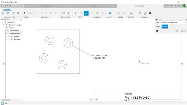 Fusion 360 - Hole Callout (Oct 2020 Update) смотреть онлайн