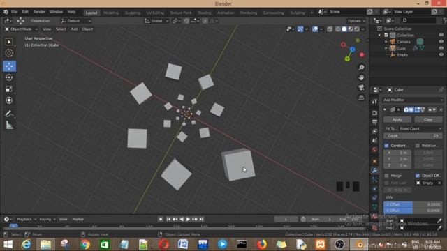 blender 2.8 array modifier rotation and animation - blender spin duplicates with the array modifier смотреть онлайн
