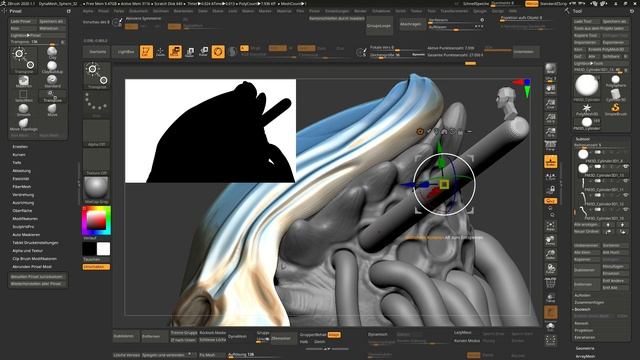 Predator - Zbrush - Make Dreadlocks Timelaps Tutorial