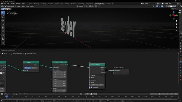 How to create a TEXT with Geometry Nodes in Blender смотреть онлайн