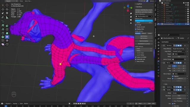 Creating a dragon in Blender 3d Timelapse - Part 2 - Retopology смотреть онлайн