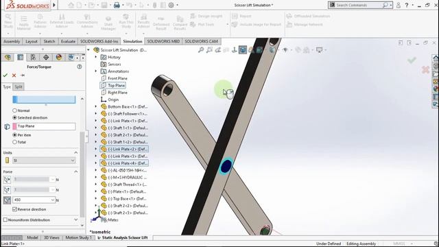Static Analysis Scissor Lift Use Solidworks смотреть онлайн