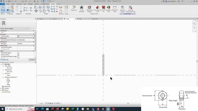 Create Hex Nut Revit Family (Parametric) смотреть онлайн