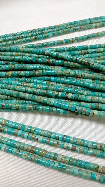 Natural 4mm turquoise heishi gem beads 20230425-05-08 смотреть онлайн