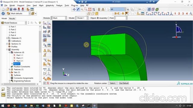 Cylinder With Elliptical Crack Under Inner Pressure ABAQUS