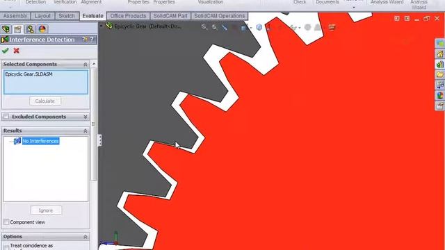 Epicyclic Gear Interference Test in Solidworks смотреть онлайн