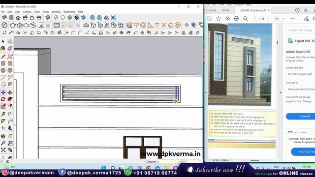 45' X 19' House Design In Sketchup For Beginners || Tutorial In Hindi