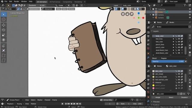 2D Animation - Grease Pencil Blender Tutorial - Create a Rigged Cartoon Character! Part 4 смотреть онлайн