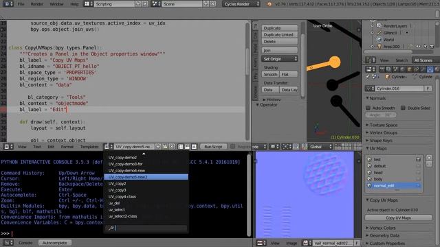 Blender Python Script Study - Copy UV Maps Addon смотреть онлайн