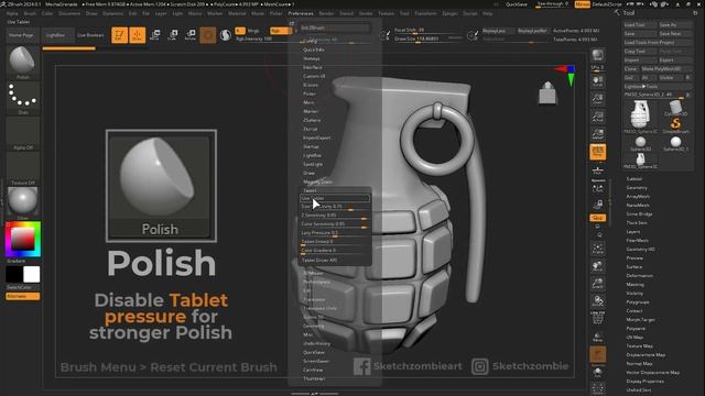 Polish Brush: ZBrush All Brushes смотреть онлайн