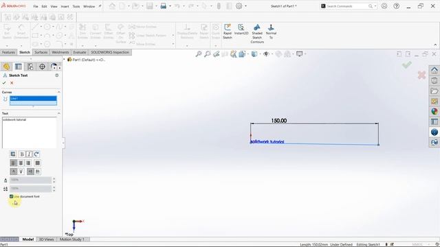 How to use Sketch Text in Solidworks смотреть онлайн