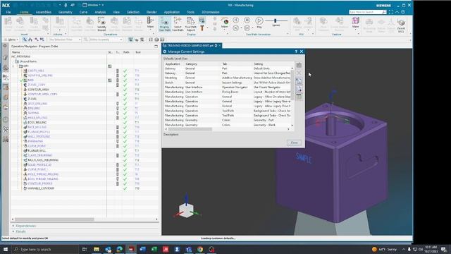 Siemens NX 2206 How To Import and Export Customer Default Settings смотреть онлайн