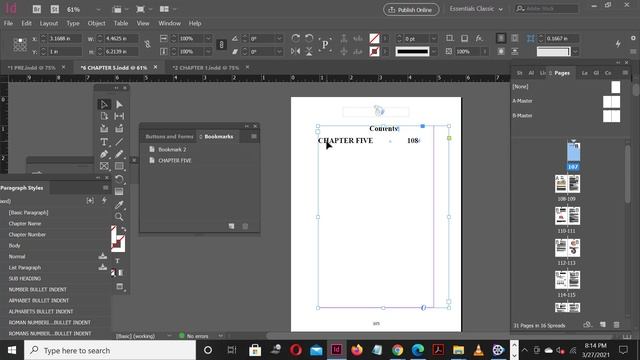 INDESIGN Add Bookmark