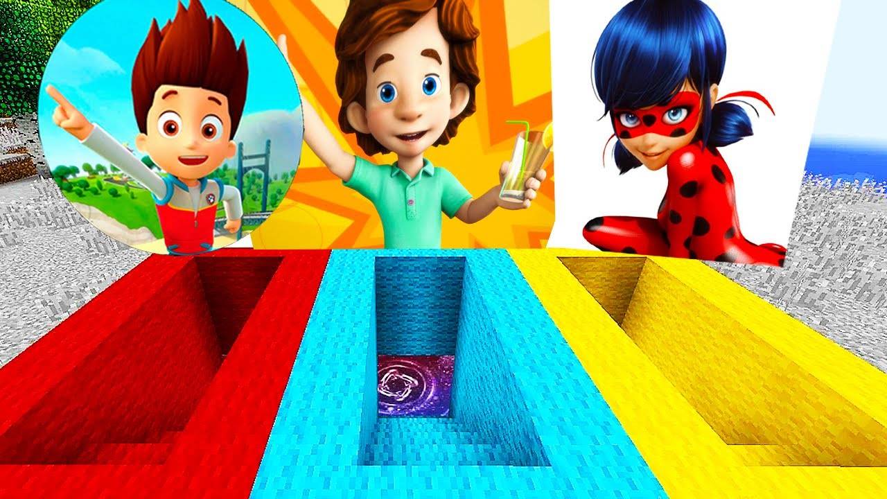 Выбери правильный подвал Райдера, Дим Димыч из Фиксиков, Леди баг в майнкрафт лабиринт minecraft смотреть онлайн