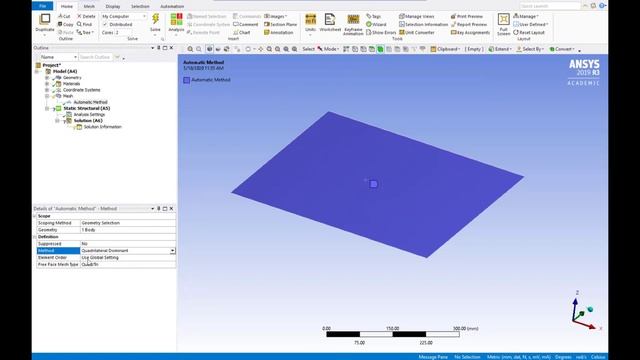 Vježbe 12: Savijanje tanke ploče u Ansys Student смотреть онлайн