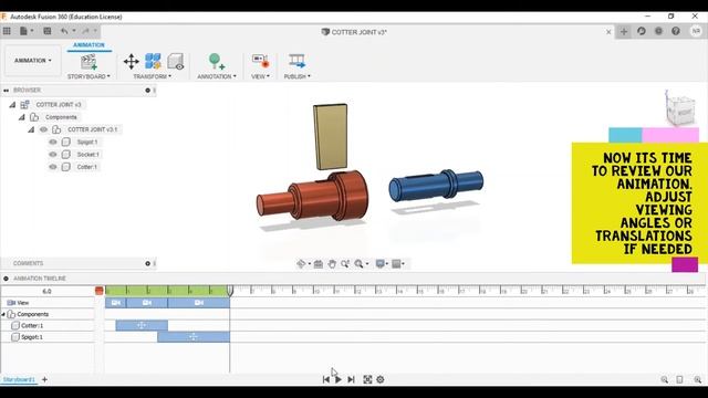 Fusion 360: Cotter Joint (Part-2)|Animation in just 4 min|Machine Design|Mechanical engineering смотреть онлайн