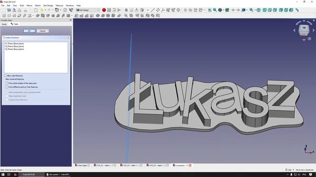 [309] FreeCAD - jak zrobić model breloka z napisami do wydruku? Poradnik z dwoma metodami po polsku смотреть онлайн