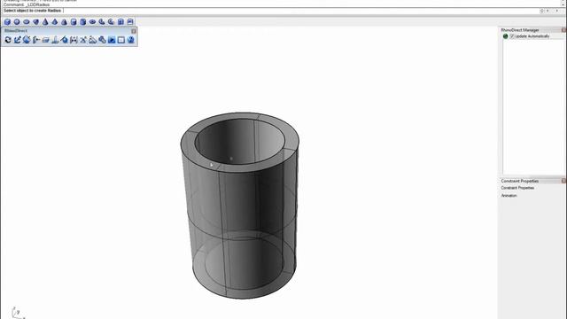 Changing cylinder, hole and fillet radius in Rhino смотреть онлайн
