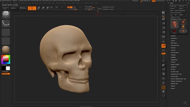 Zbrush Skull sculpt смотреть онлайн