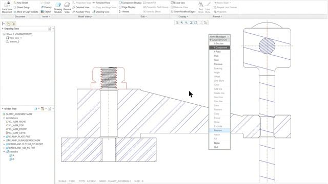 Lesson 12 pt5 Assembly drawing Balloons, BOM PTC Creo Parametric 3.0 смотреть онлайн