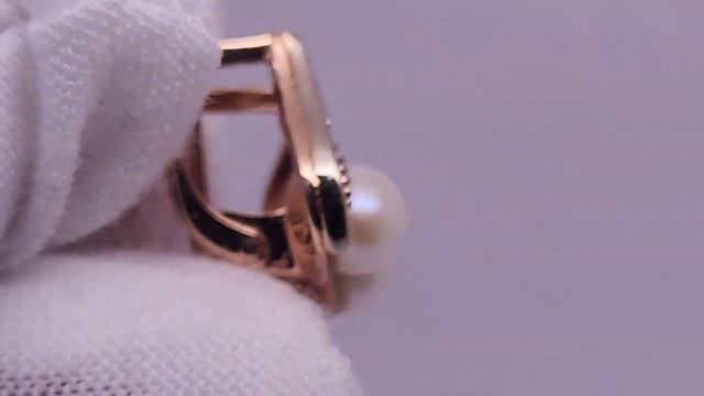 Серьги с фианитами и жемчугом , золото 585 #топазсамара смотреть онлайн