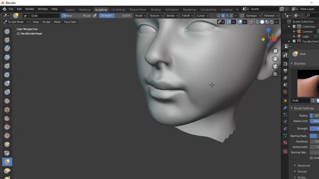 Blender 2.90 Face Builder Beautiful Girl (Sclupting) смотреть онлайн