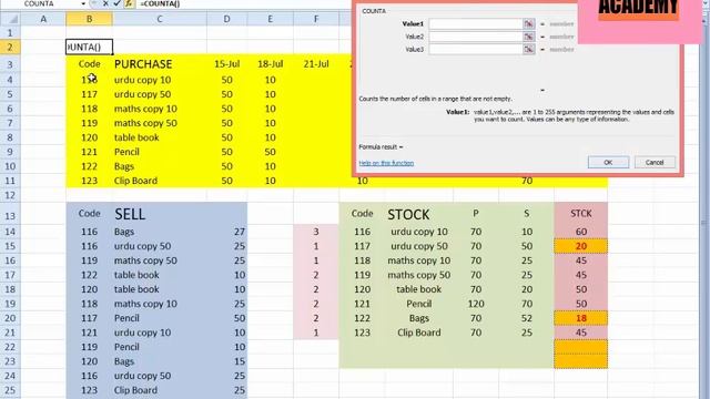 CountA & CountBlank function in Ms Excel Urdu Hindi tutorial Ms office @My E-Lesson Tutor Academy смотреть онлайн