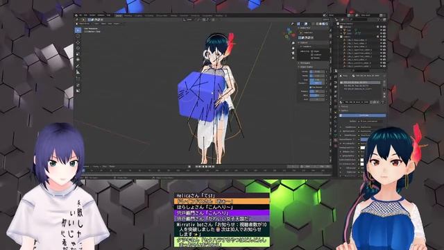 BlenderでVroidにアクセサリーとポーズ付けて撮影するやつ（ゲスト：風杜鈴音）