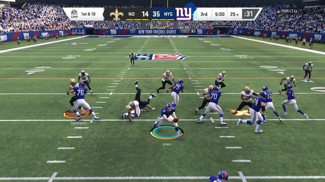Saquon Barkley FIRST ONE FREE ACTIVATED! Saints vs Giants Madden 20 Online Gameplay смотреть онлайн