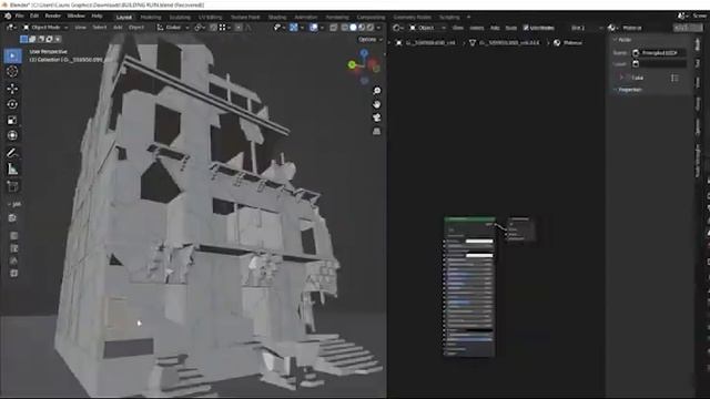 Ruin, Blender and Sketchup environment art process смотреть онлайн