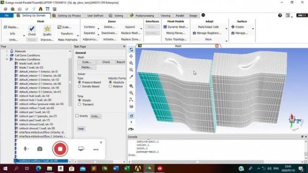 ANSYS Fluent Stator and Rotor Stage Using Mixing Planes Model