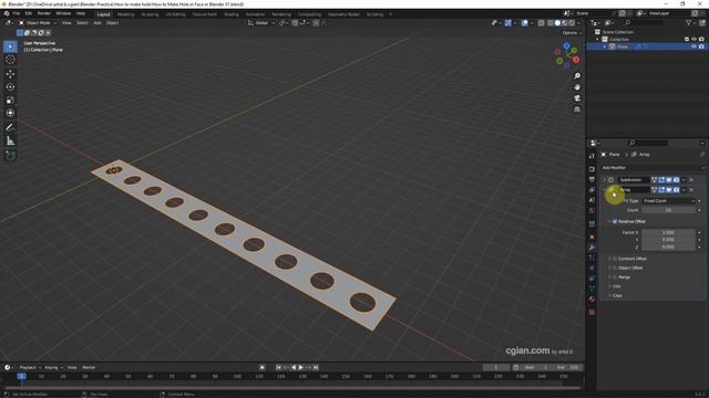 How To Cut Hole In Plane Without Boolean  Modifier In Blender | Perforated Metal Hole Pattern