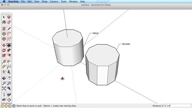 SketchUp | Tools | Circle and Polygon tools смотреть онлайн