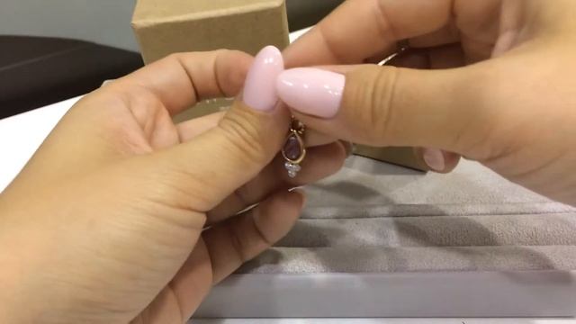 Серьги Royals 1841 из красного золота 585 пробы с аметистами и фианитами смотреть онлайн