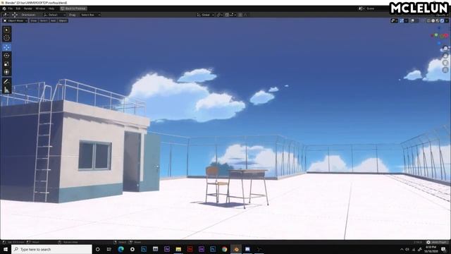 Blender3D Anime School Rooftop!