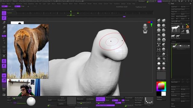 Blocking out a character using ZSphere (Elk) l ZBrush LIVE STREAM смотреть онлайн