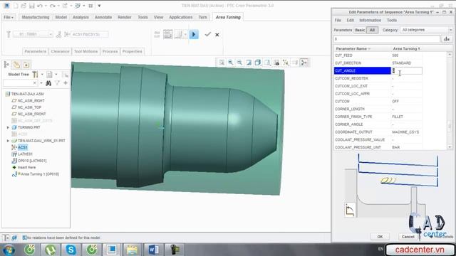 Gia công-Bài 11 Tiện mặt đầu- PTC Creo Parametric смотреть онлайн