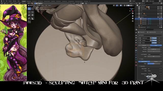 "Witch" - speed sculpting miniature- Blender 3.0 смотреть онлайн