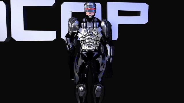 3D Robocop animation i made with Zbrush and Cinema 4D on black background смотреть онлайн
