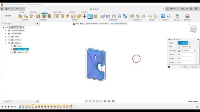 Fusion 360 Express | MESH | EP104: modify - SCALE MESH смотреть онлайн