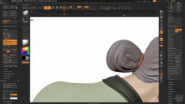 Creating Wavy Hair in ZBrush смотреть онлайн