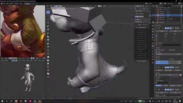Sherlock Dog Speedsculpt Timelapse (Blender 2.8x) #6 смотреть онлайн