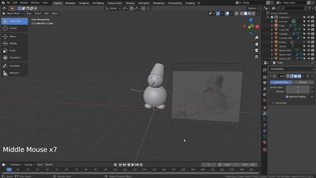 Snowman Blender Tutorial смотреть онлайн