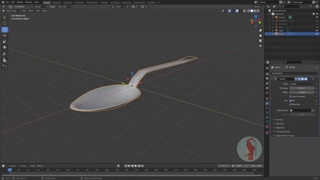 Blender 2.92 Modeling Spoon and Fork - Turn a Circle into 3D Spoon and Fork смотреть онлайн